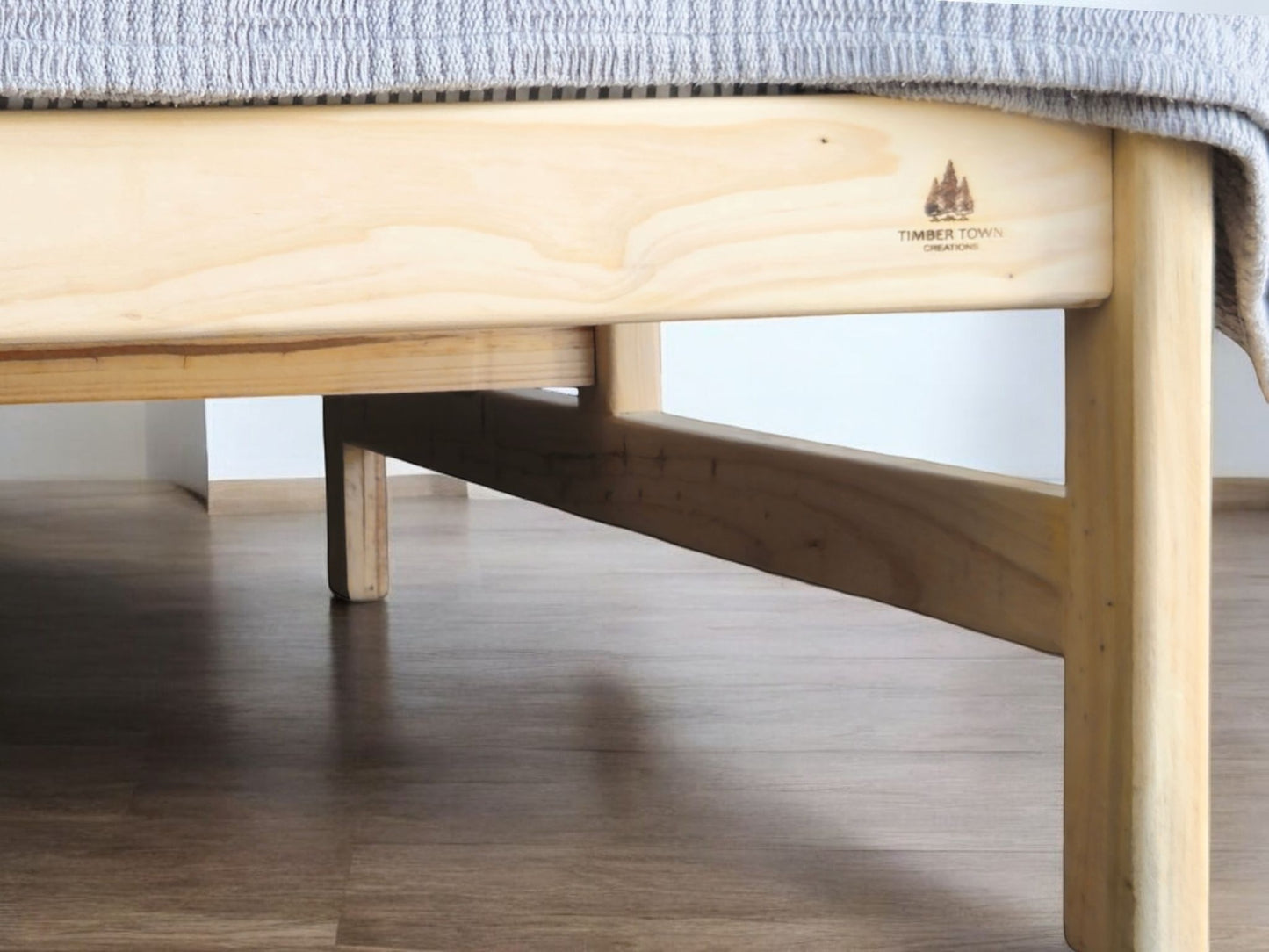 Knysna Pine Bed Base with Headboard