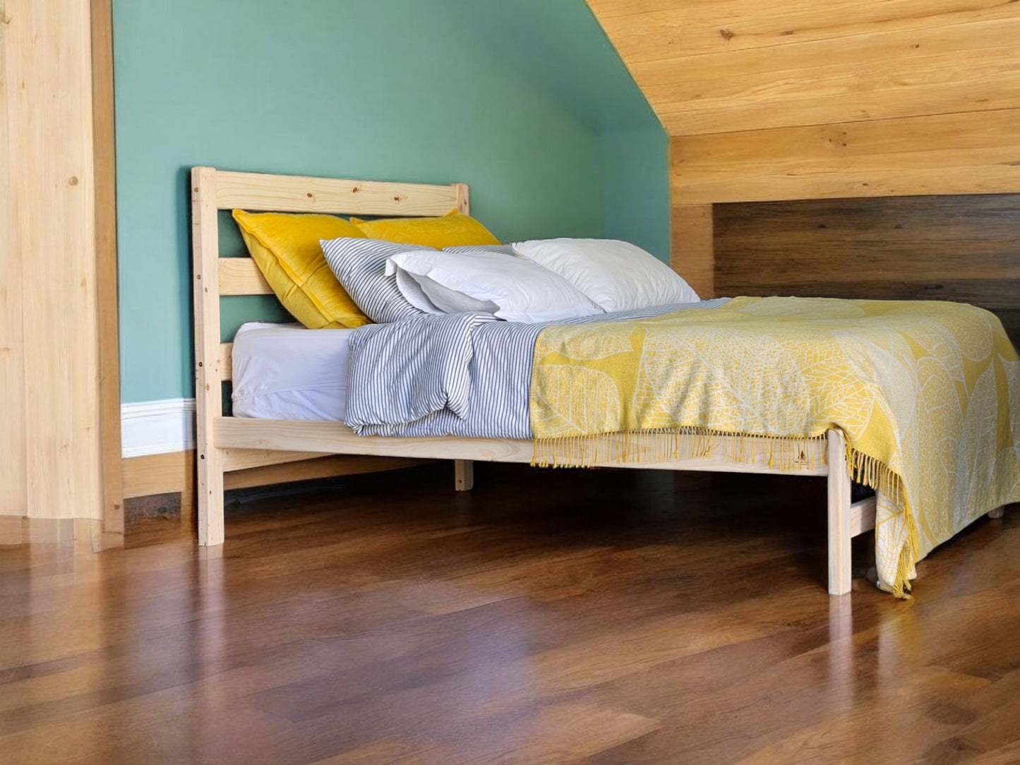 Knysna Pine Bed Base with Headboard