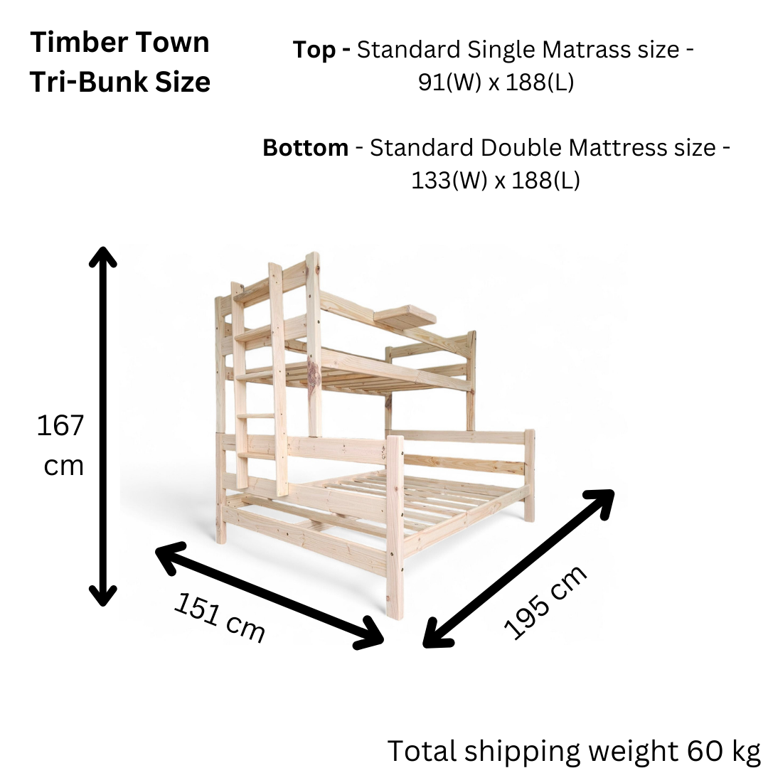 Knysna Pine Tri-Bunk