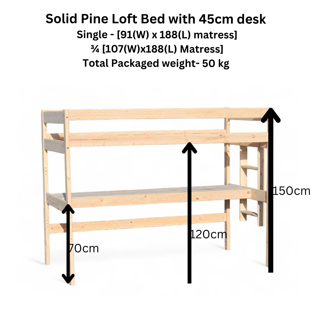Solid Pine Loft Bed