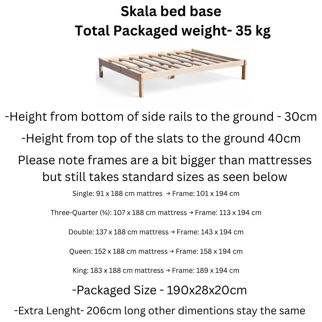 🛏️ Skala Solid Pine Bed Base