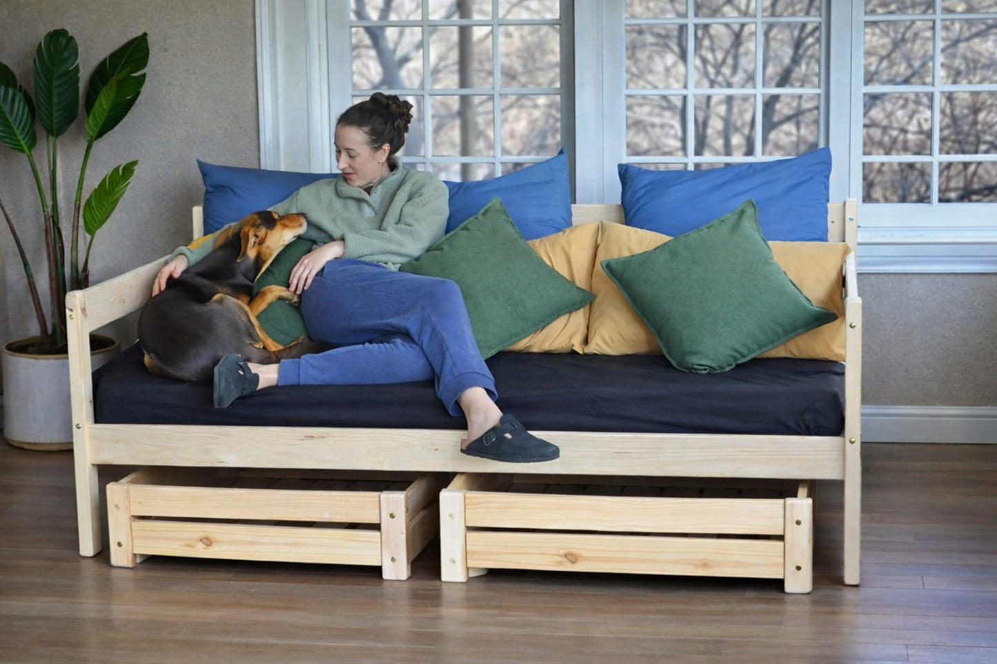 Solid Pine Trundle Storage Unit 📦