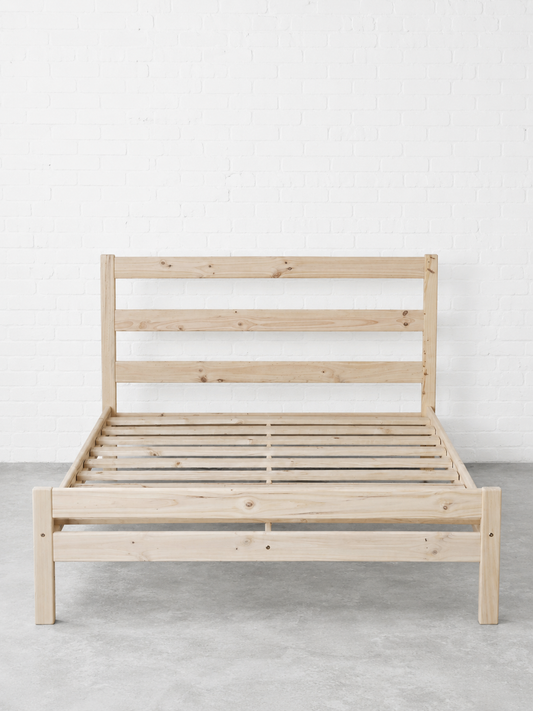 Knysna Pine Bed Base with Headboard