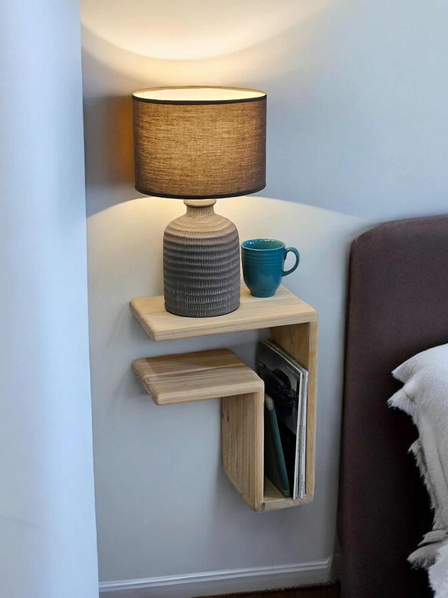 Polygon Pine Shelves