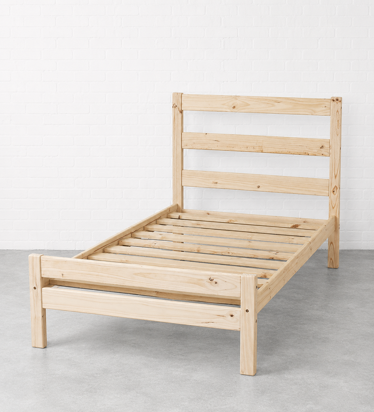 Knysna Pine Bed Base with Headboard