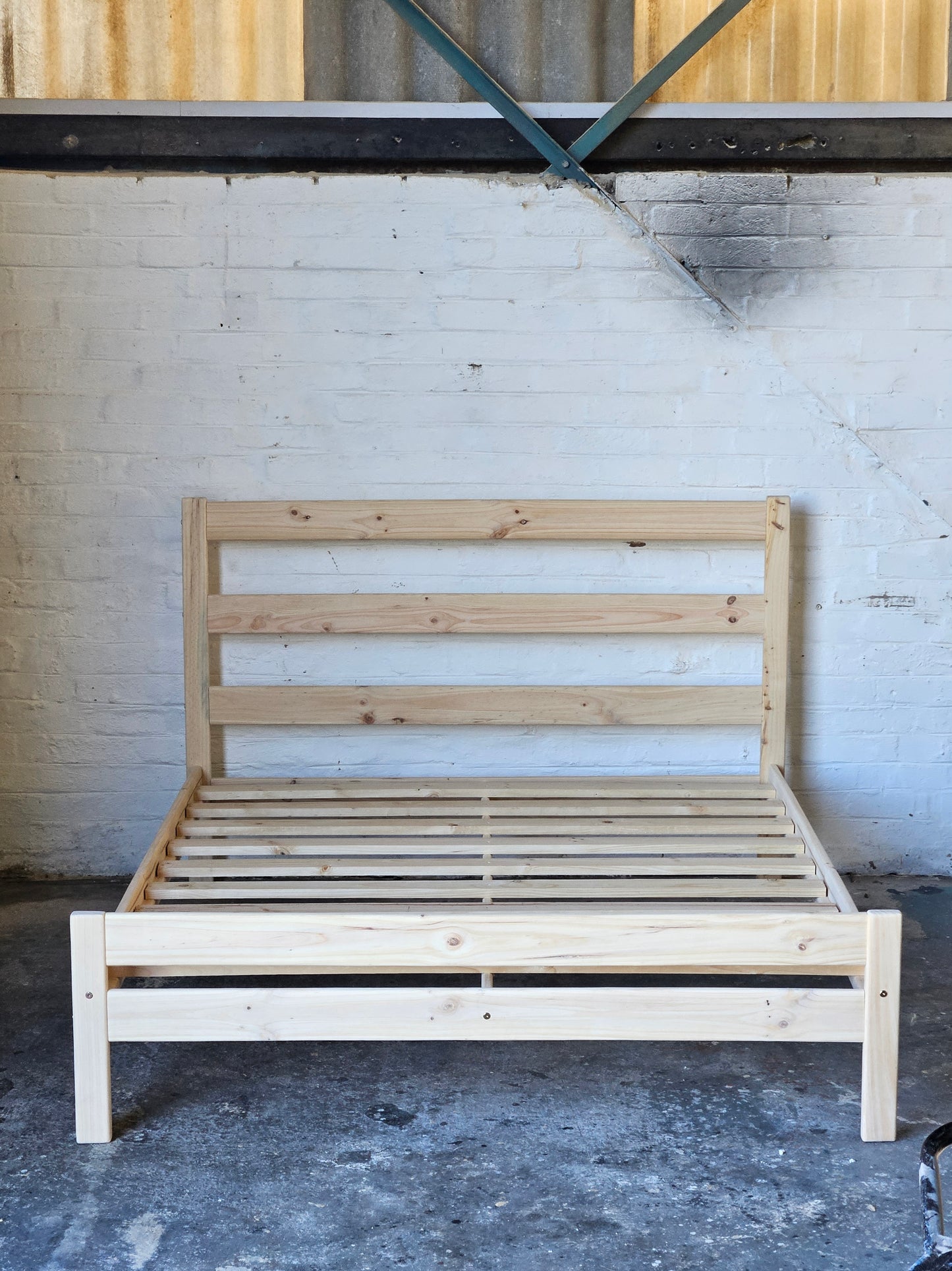 Knysna Pine Bed Base with Headboard