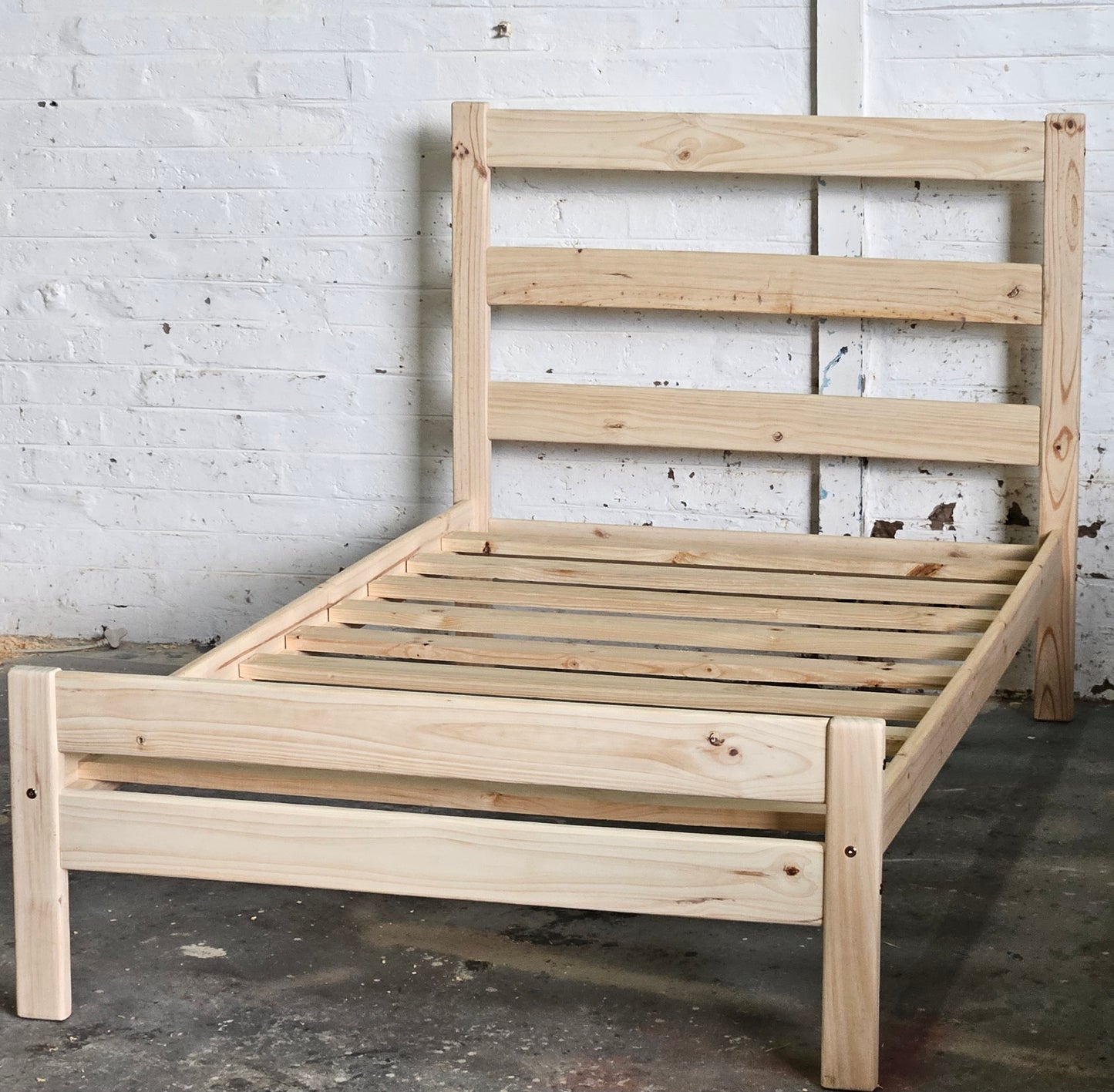 Knysna Pine Bed Base with Headboard